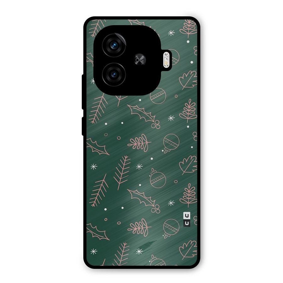 Christmas Vibes Leaves Metal Back Case for iQOO Neo 10R