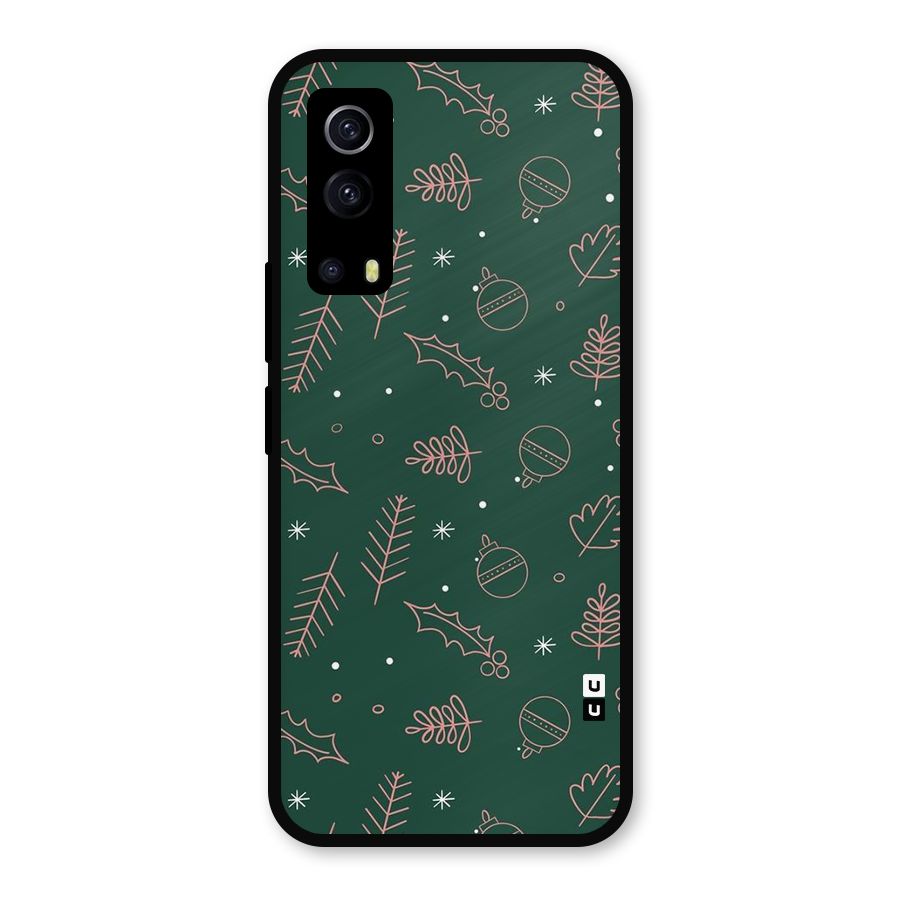 Christmas Vibes Leaves Metal Back Case for iQOO Z3