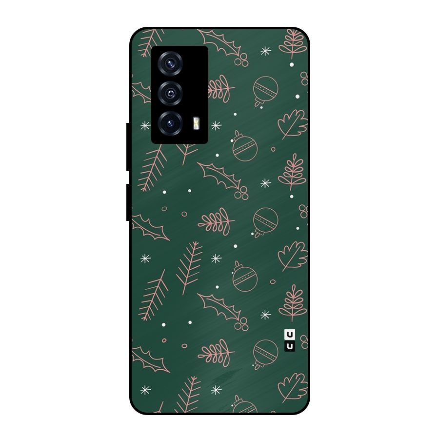 Christmas Vibes Leaves Metal Back Case for iQOO Z5