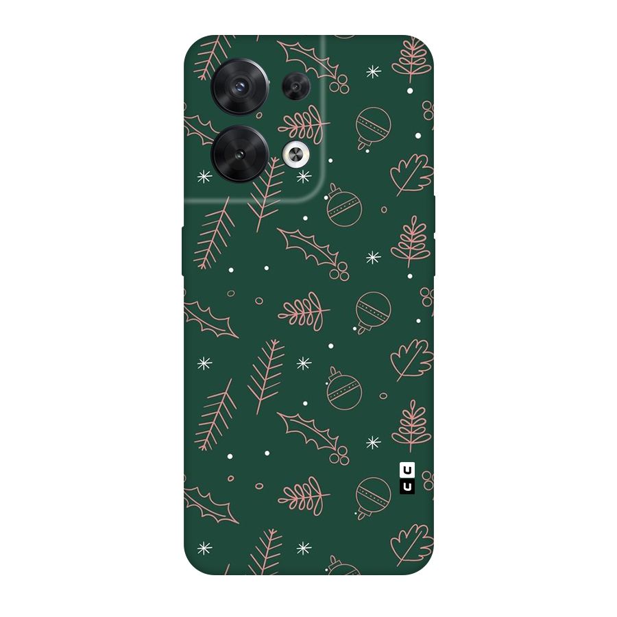 Christmas Vibes Leaves Original Polycarbonate Back Case for Oppo Reno8 5G