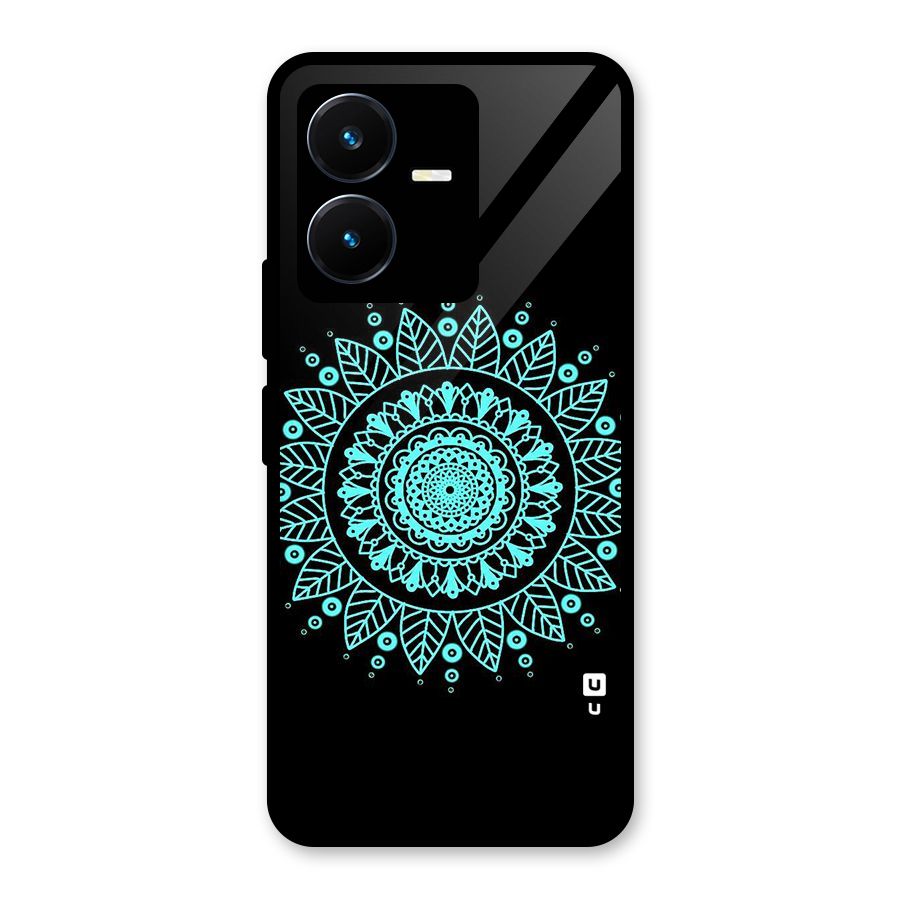 Circles Pattern Art Glass Back Case for Vivo Y22s