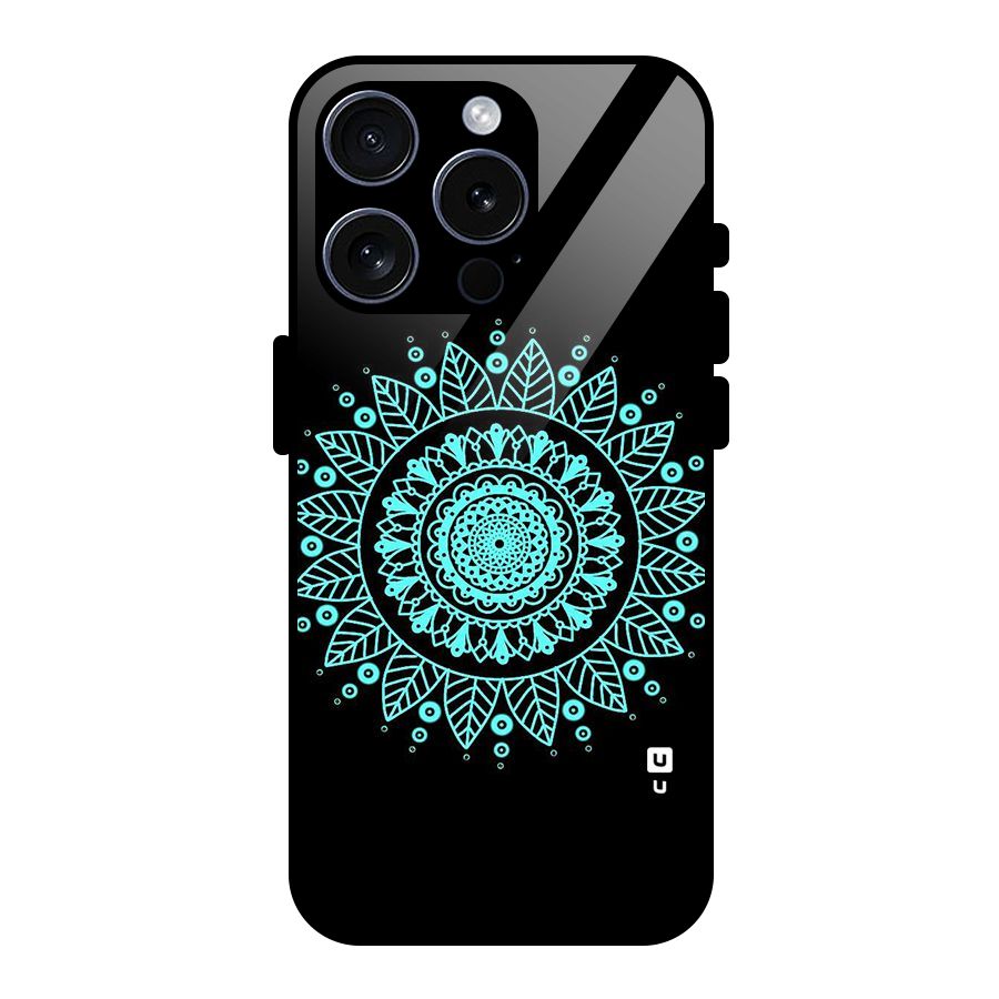 Circles Pattern Art Glass Back Case for iPhone 15 Pro