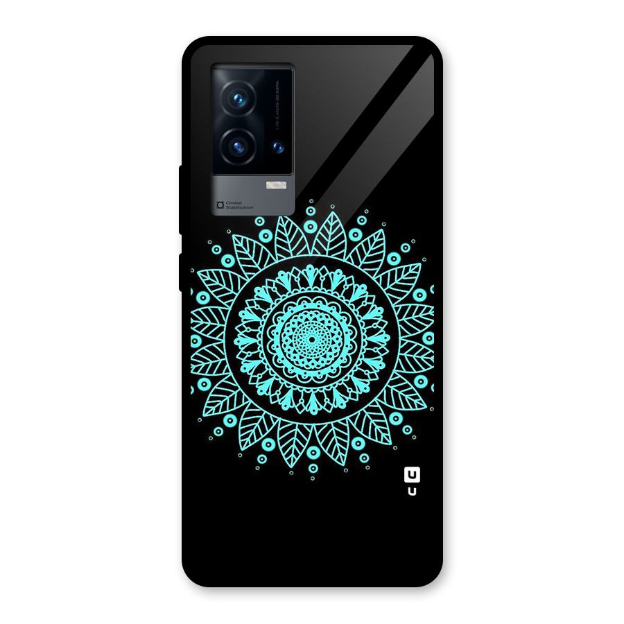 Circles Pattern Art Glass Back Case for iQOO 9 5G