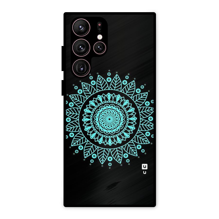 Circles Pattern Art Metal Back Case for Galaxy S22 Ultra 5G