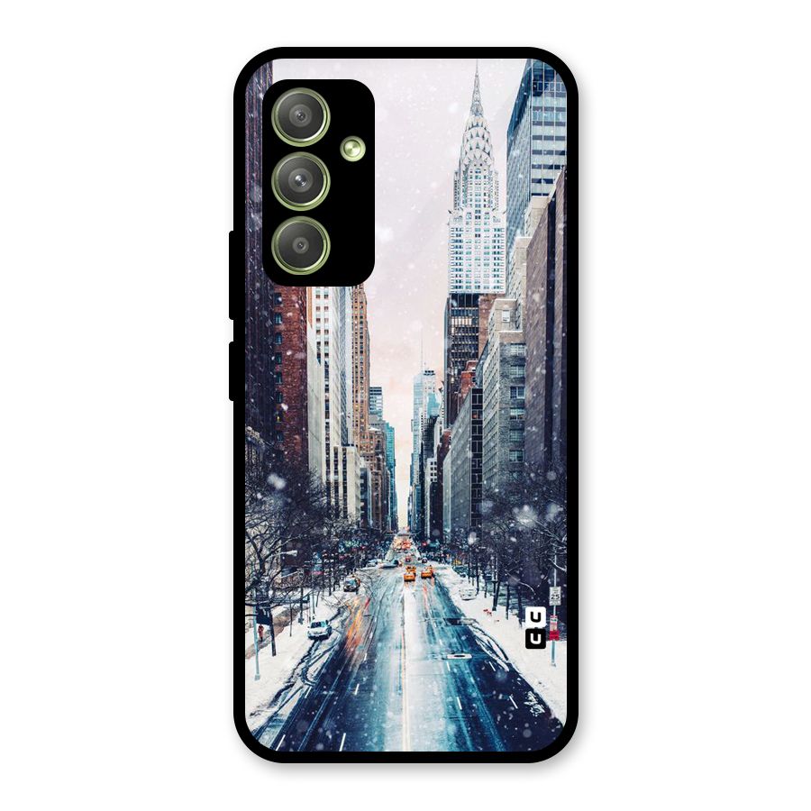 City Snow Glass Back Case for Galaxy A54