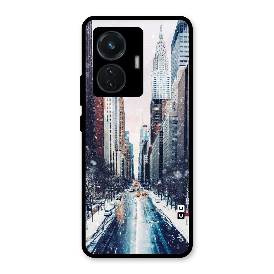 City Snow Glass Back Case for Vivo T1 44W