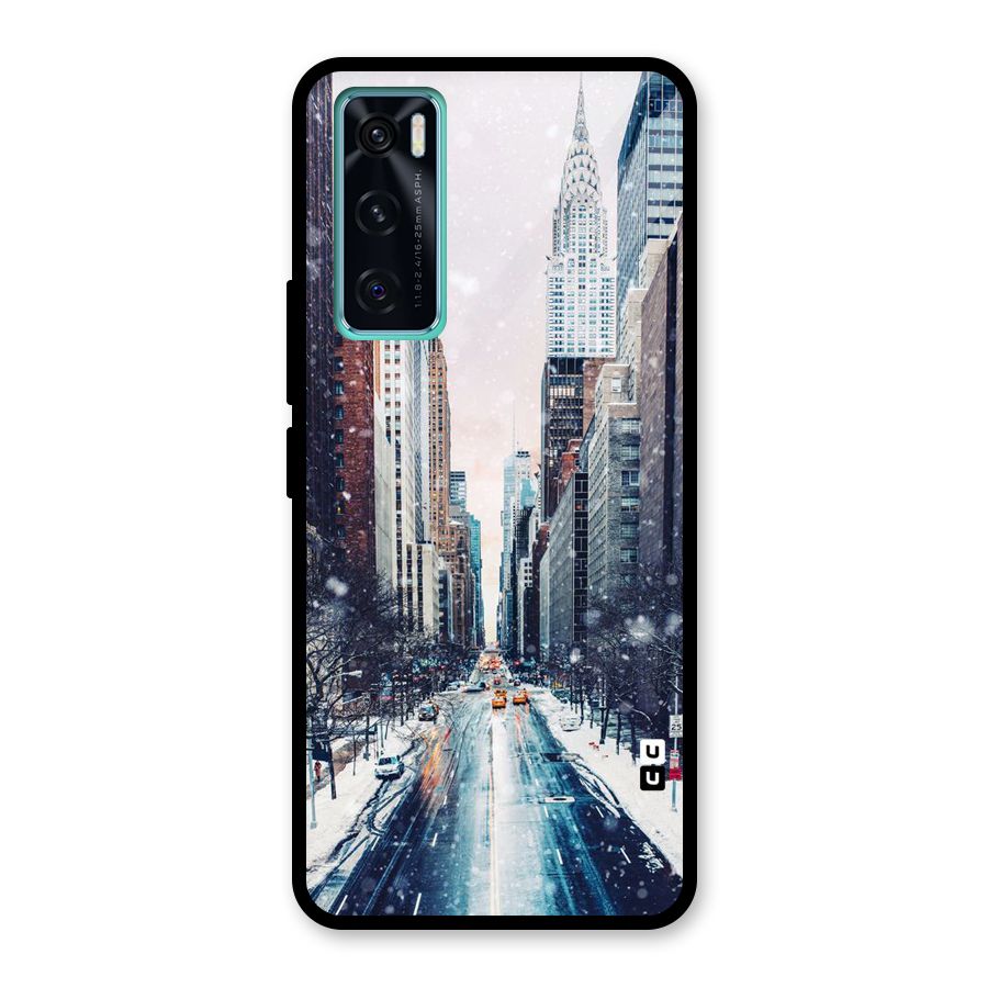 City Snow Glass Back Case for Vivo V20 SE