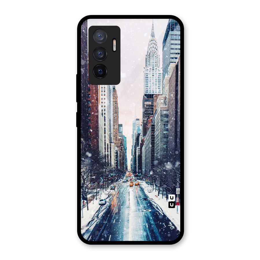 City Snow Glass Back Case for Vivo V23e