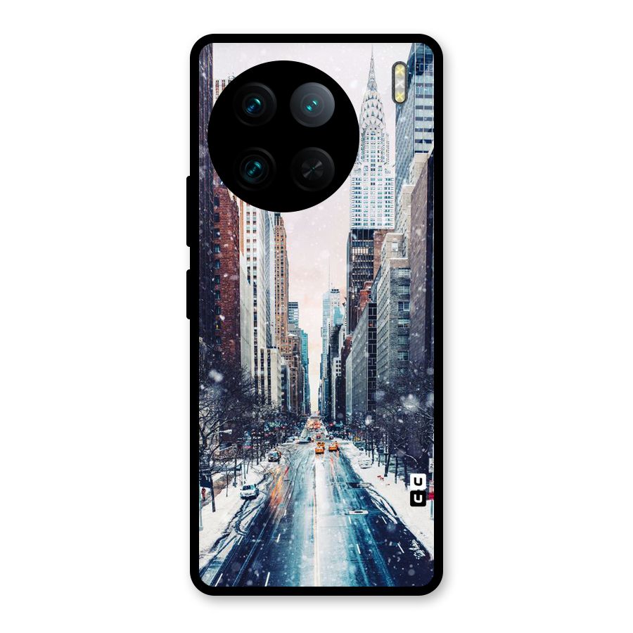 City Snow Glass Back Case for Vivo X90 Pro