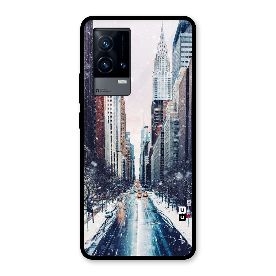 City Snow Glass Back Case for iQOO 9 5G