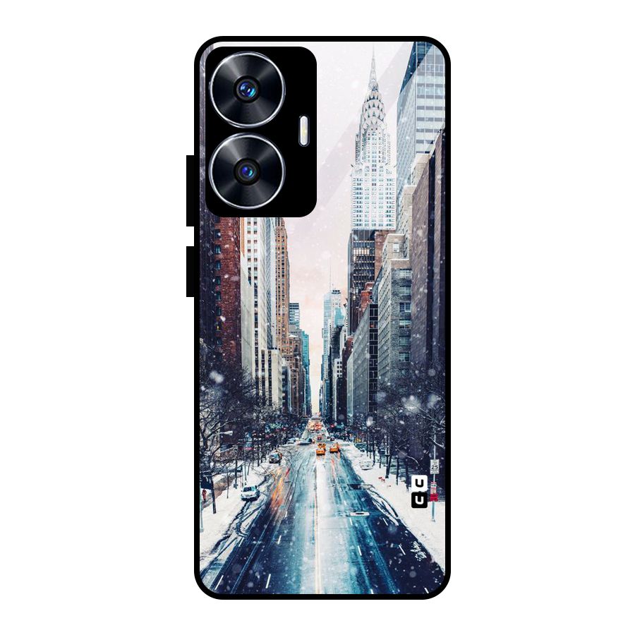 City Snow Glass Back Case for realme C55