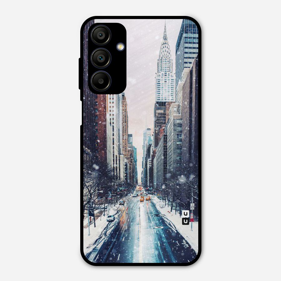 City Snow Metal Back Case for Galaxy A15 5G