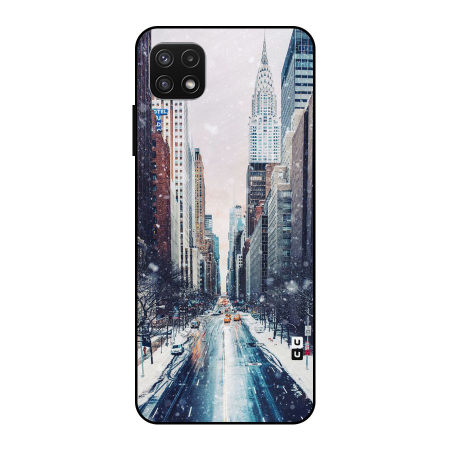 City Snow Metal Back Case for Galaxy A22 5G