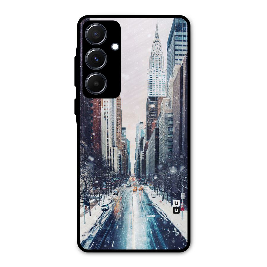 City Snow Metal Back Case for Galaxy A55