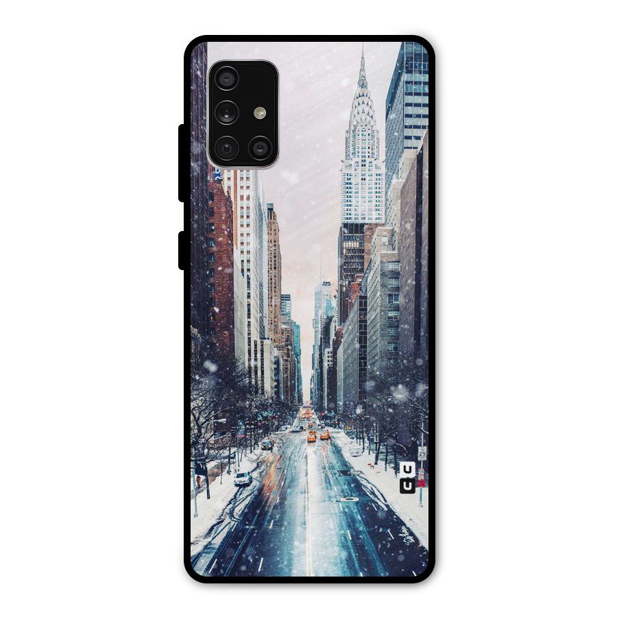 City Snow Metal Back Case for Galaxy A71