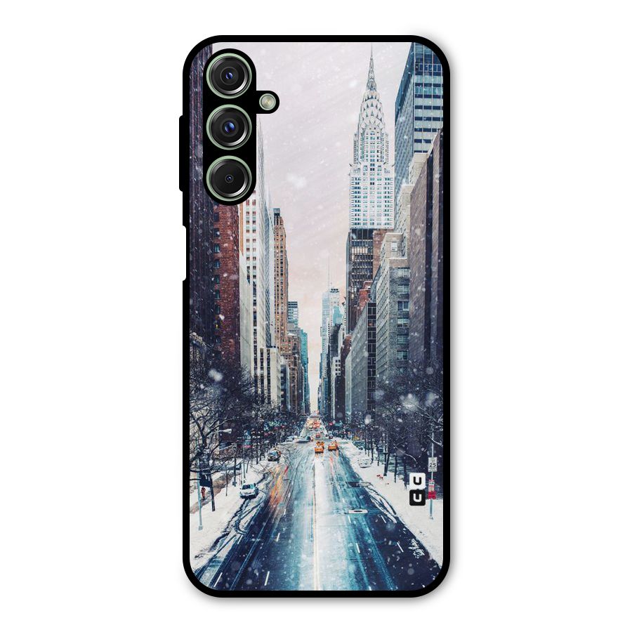 City Snow Metal Back Case for Galaxy F34