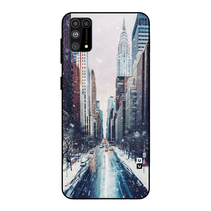 City Snow Metal Back Case for Galaxy F41