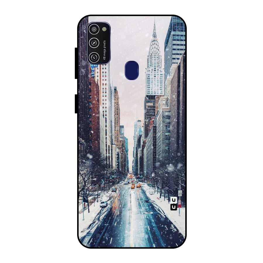 City Snow Metal Back Case for Galaxy M21