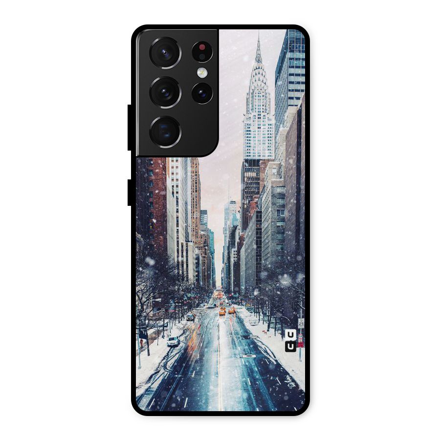 City Snow Metal Back Case for Galaxy S21 Ultra 5G