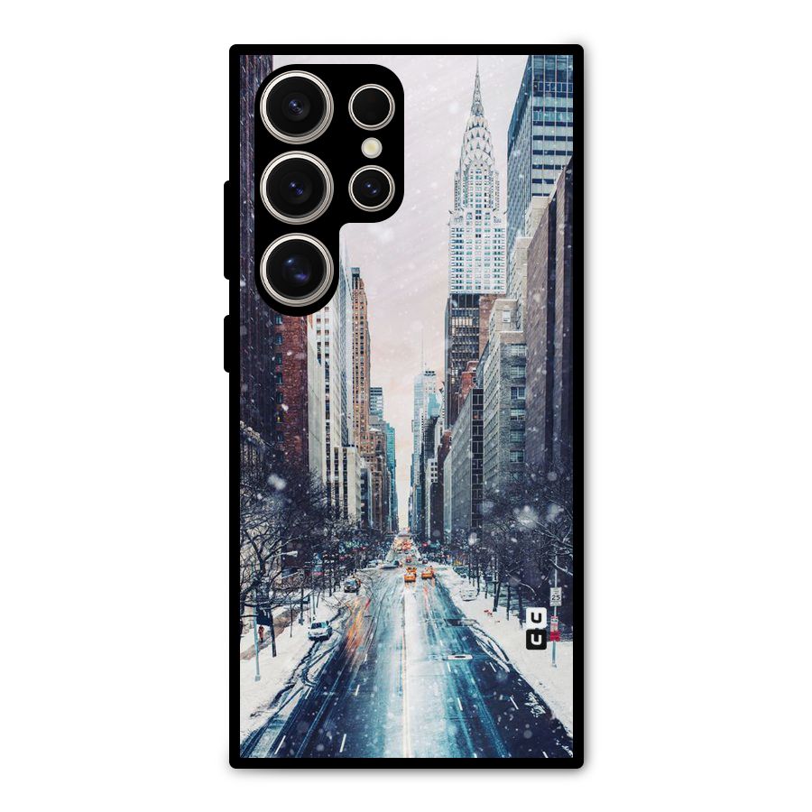 City Snow Metal Back Case for Galaxy S24 Ultra