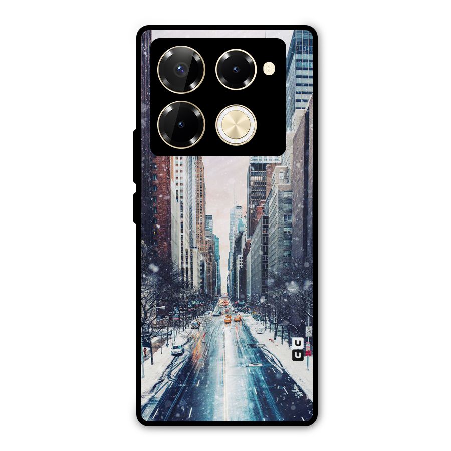 City Snow Metal Back Case for Infinix Note 40 Pro