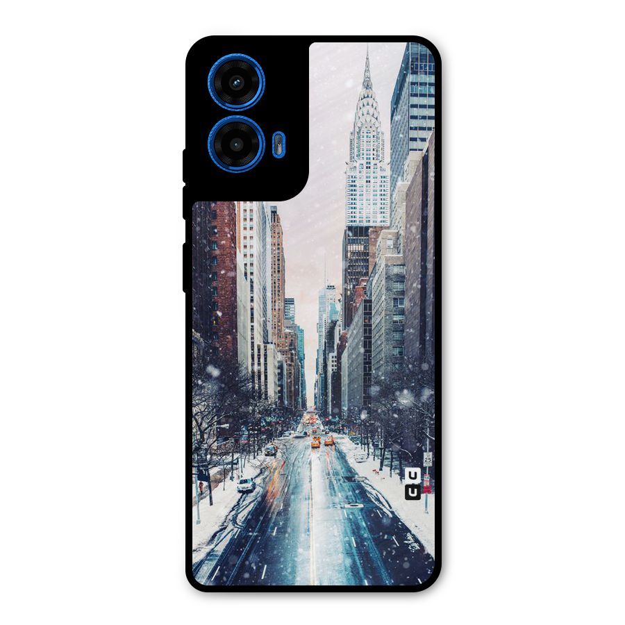 City Snow Metal Back Case for Moto G45