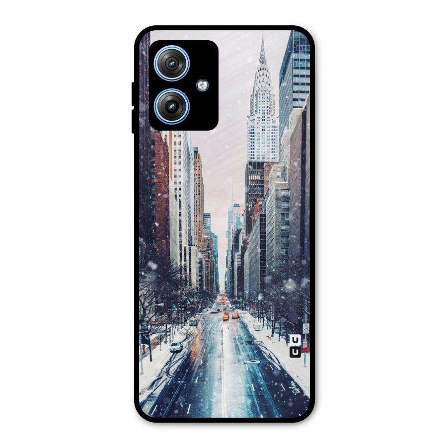 City Snow Metal Back Case for Moto G54
