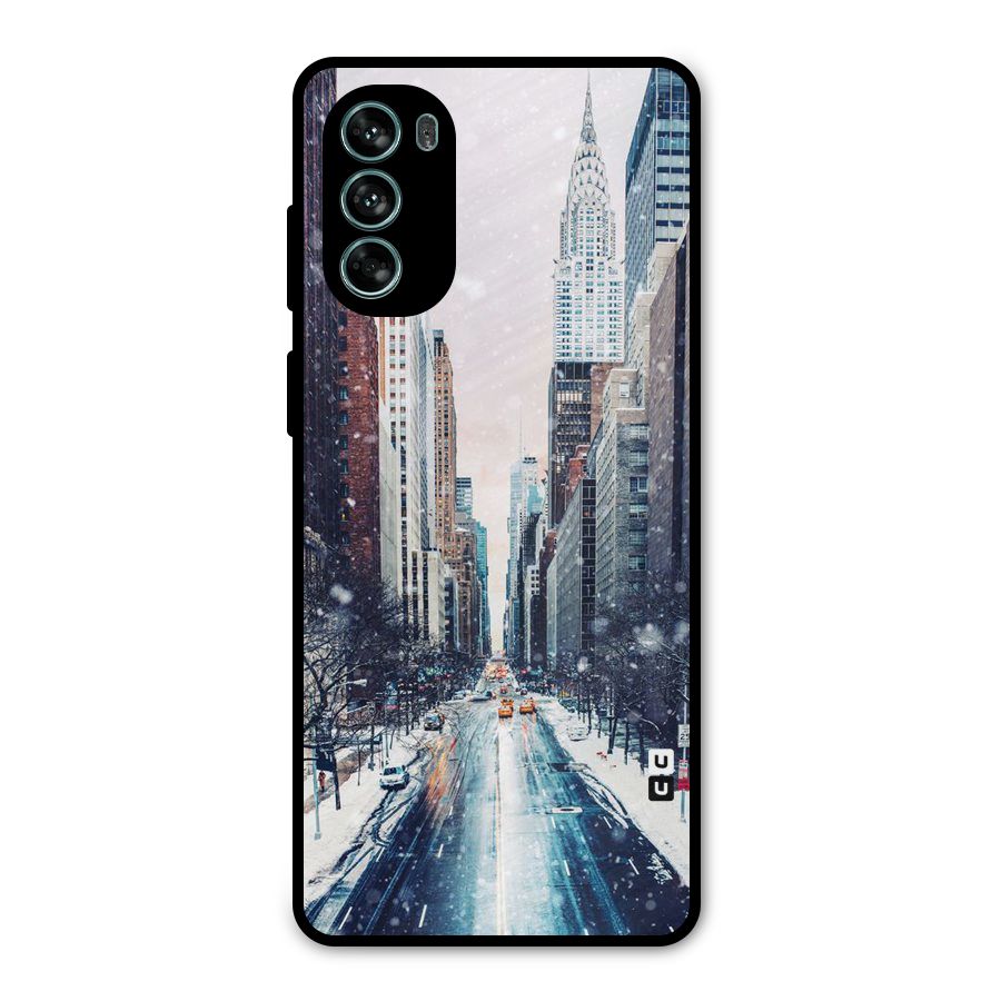 City Snow Metal Back Case for Moto G62