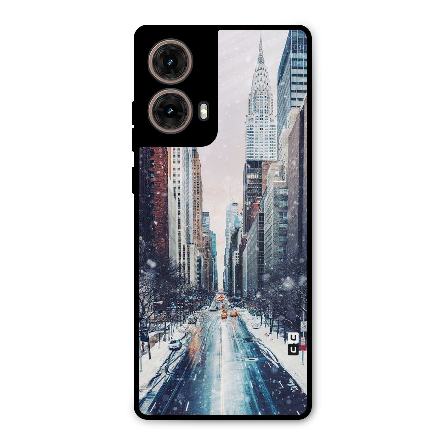 City Snow Metal Back Case for Moto G85