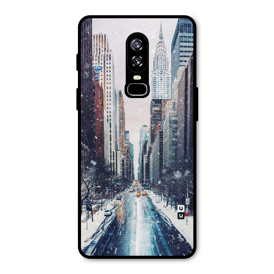 City Snow Metal Back Case for OnePlus 6