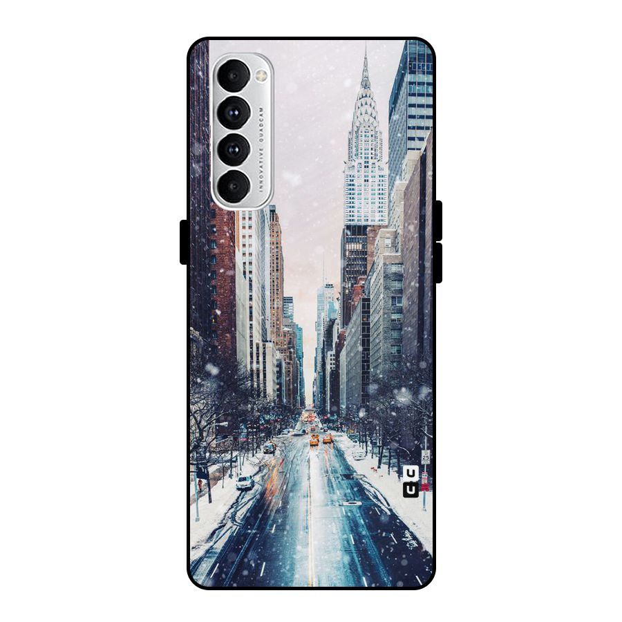 City Snow Metal Back Case for Oppo Reno4 Pro