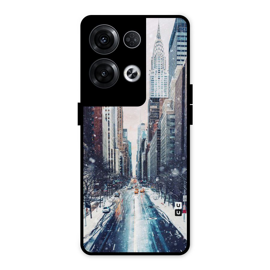 City Snow Metal Back Case for Oppo Reno8 Pro 5G