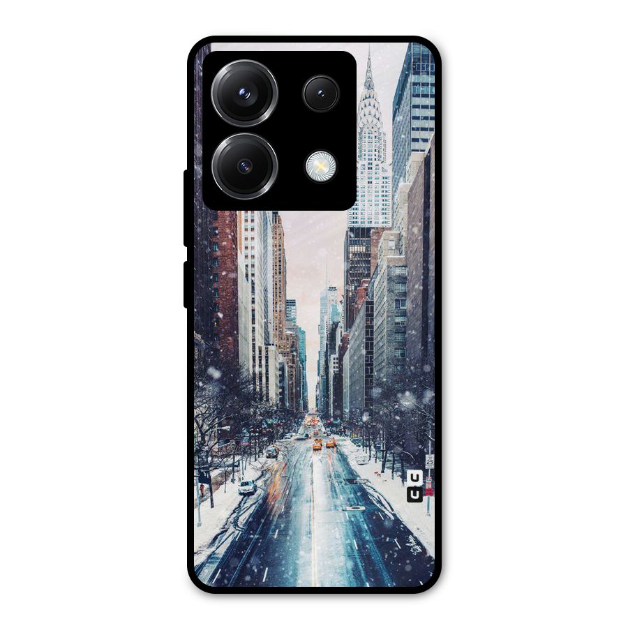 City Snow Metal Back Case for Poco X6