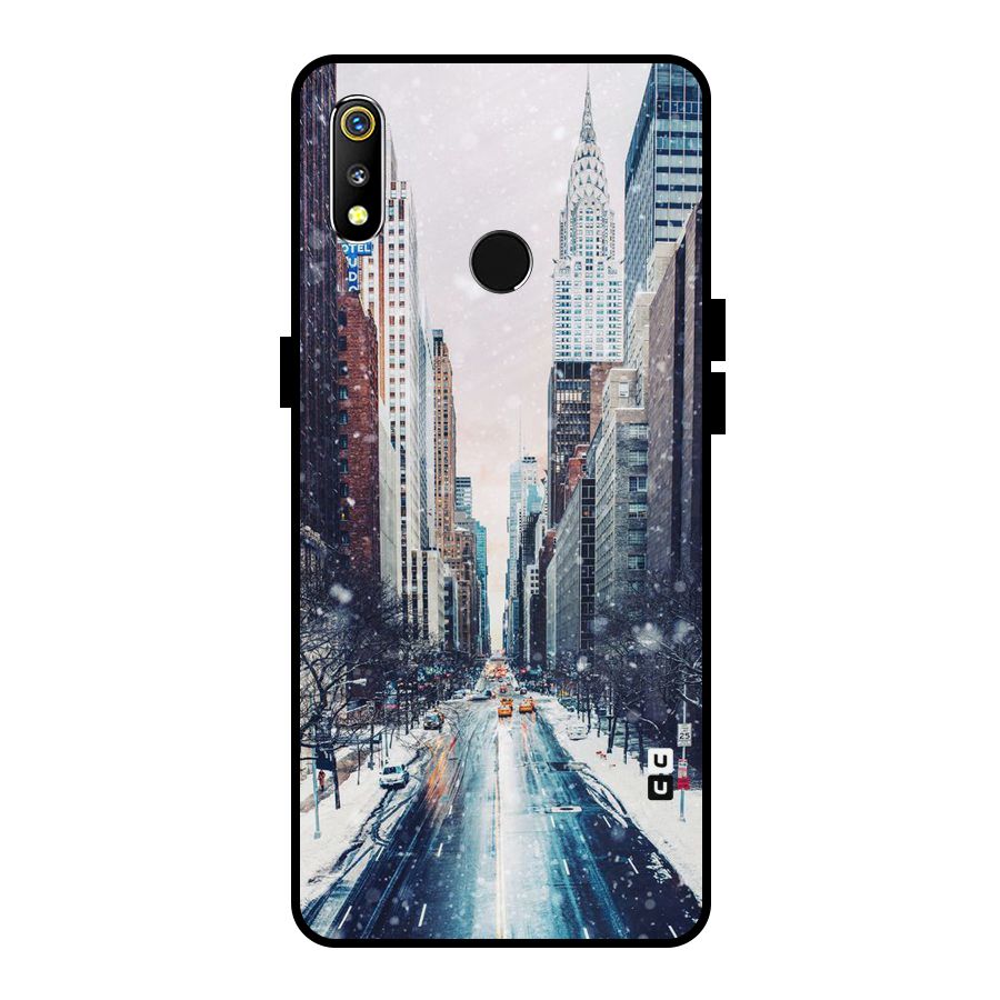 City Snow Metal Back Case for Realme 3i