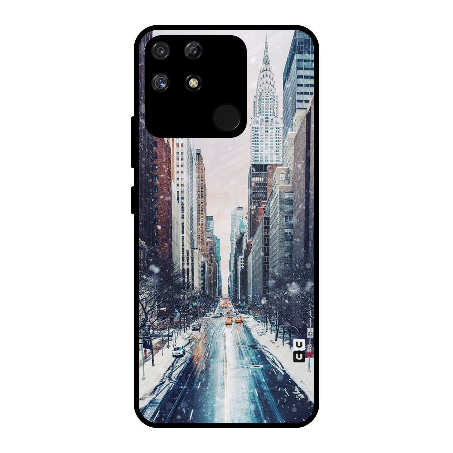City Snow Metal Back Case for Realme Narzo 50A