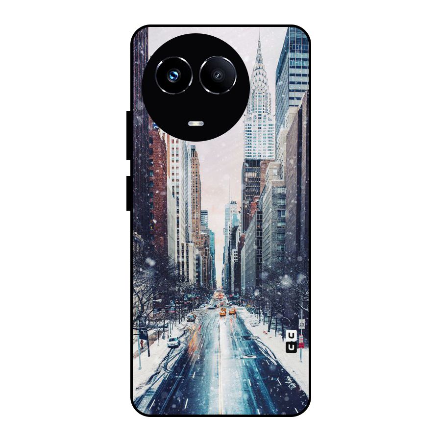 City Snow Metal Back Case for Realme Narzo 60X