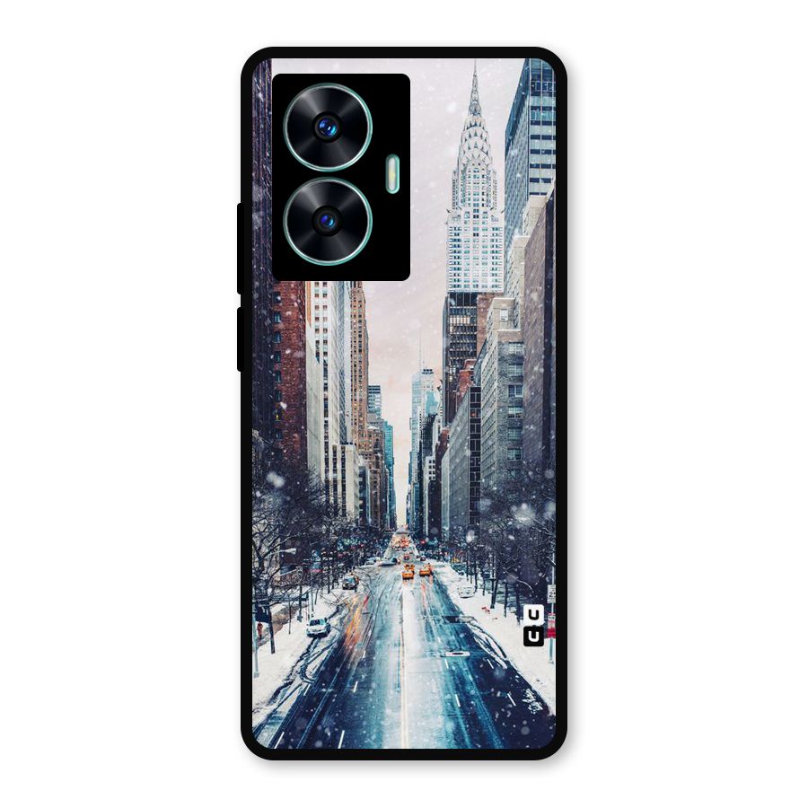 City Snow Metal Back Case for Realme Narzo N55