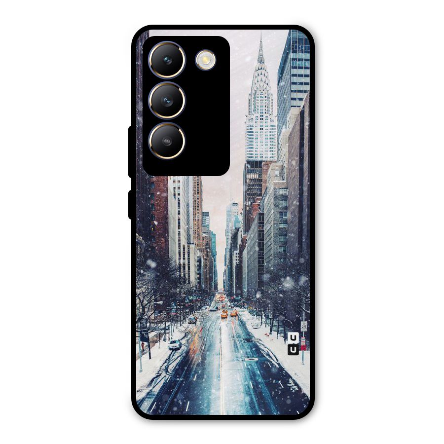 City Snow Metal Back Case for Vivo T3 5G