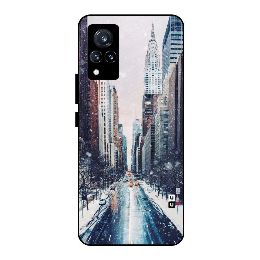 City Snow Metal Back Case for Vivo V21 5G