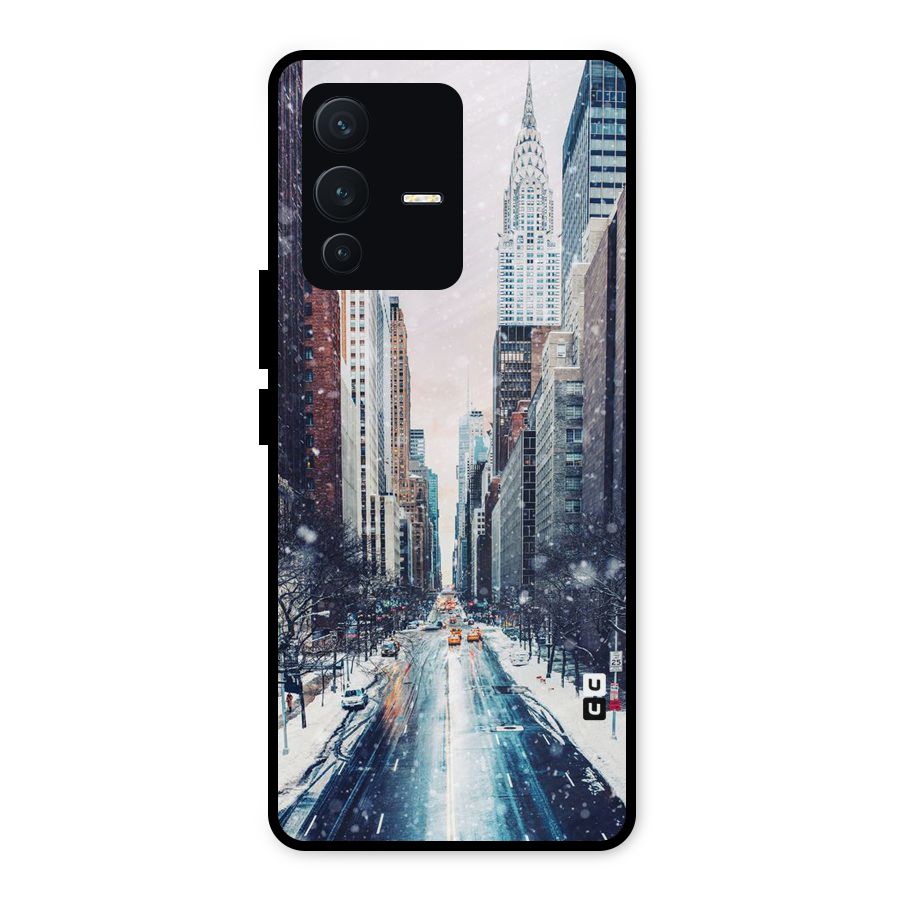 City Snow Metal Back Case for Vivo V23 5G