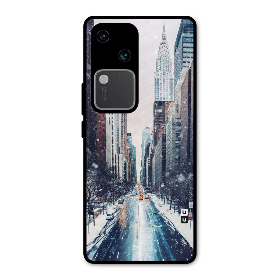 City Snow Metal Back Case for Vivo V30