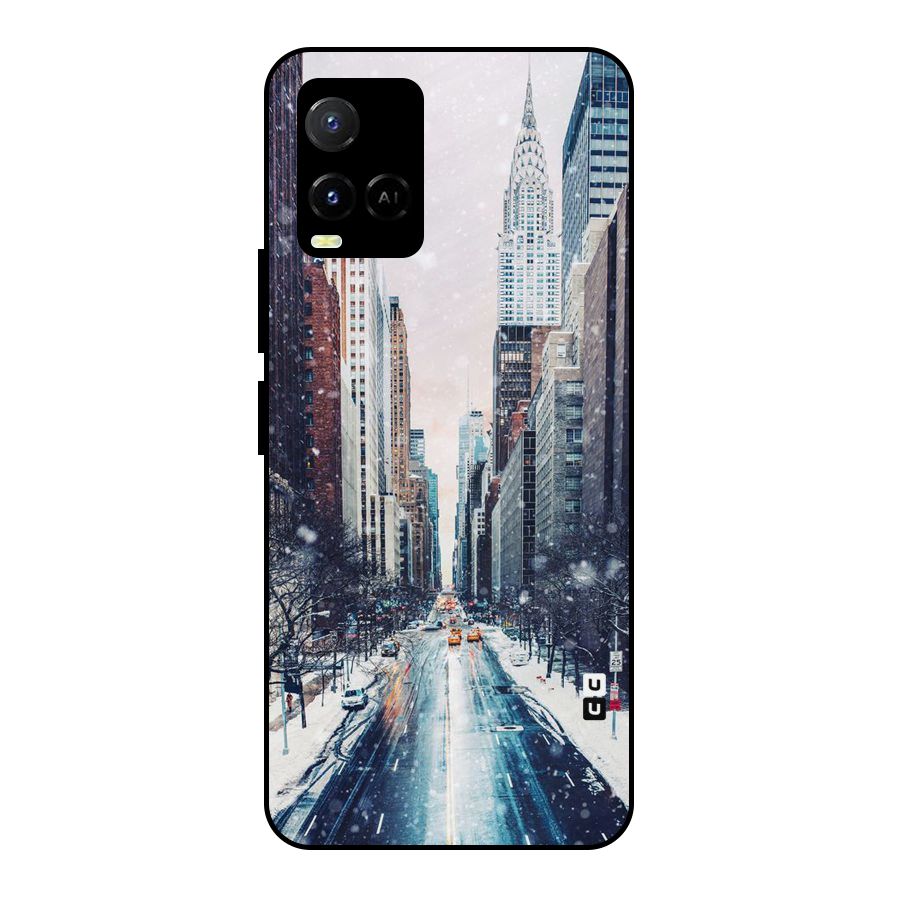 City Snow Metal Back Case for Vivo Y21A
