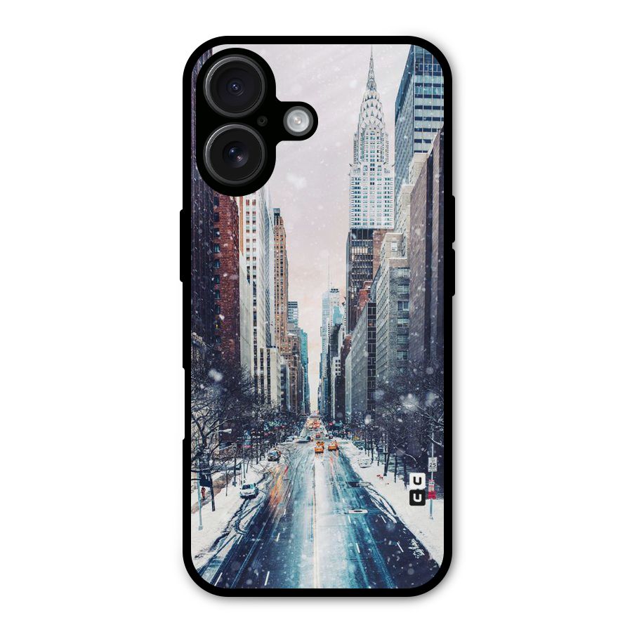 City Snow Metal Back Case for iPhone 16