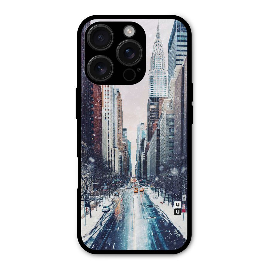 City Snow Metal Back Case for iPhone 16 Pro
