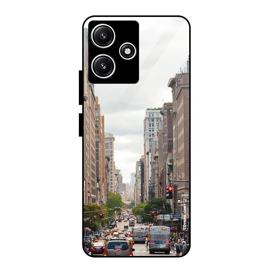 City Street View Glass Back Case for Redmi 12 5G