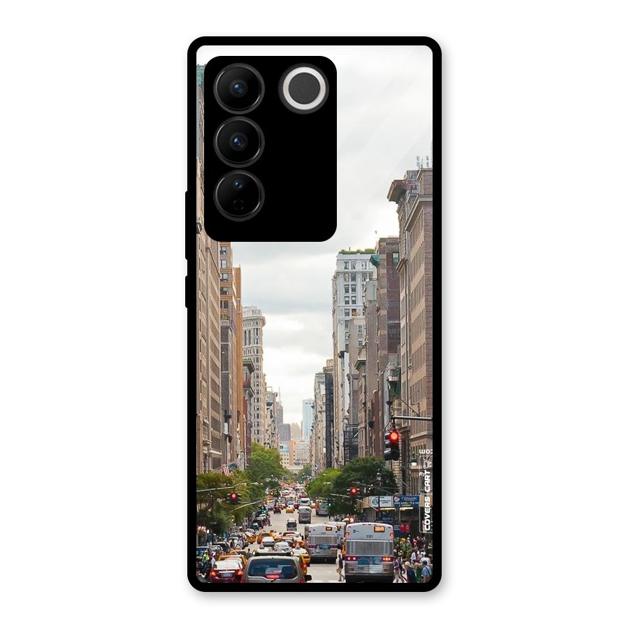 City Street View Glass Back Case for Vivo V27