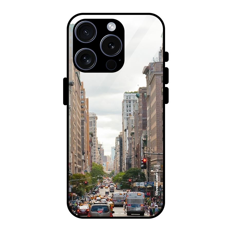 City Street View Glass Back Case for iPhone 15 Pro