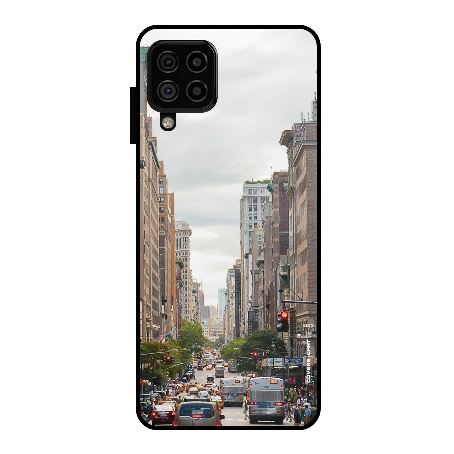 City Street View Metal Back Case for Galaxy A22 4G