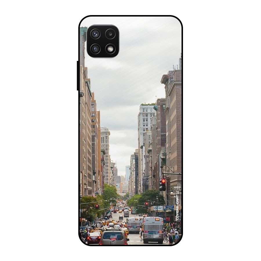 City Street View Metal Back Case for Galaxy A22 5G