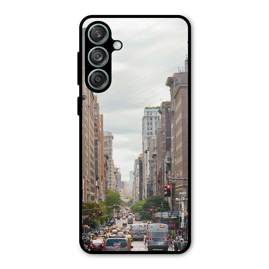 City Street View Metal Back Case for Galaxy M55 5G